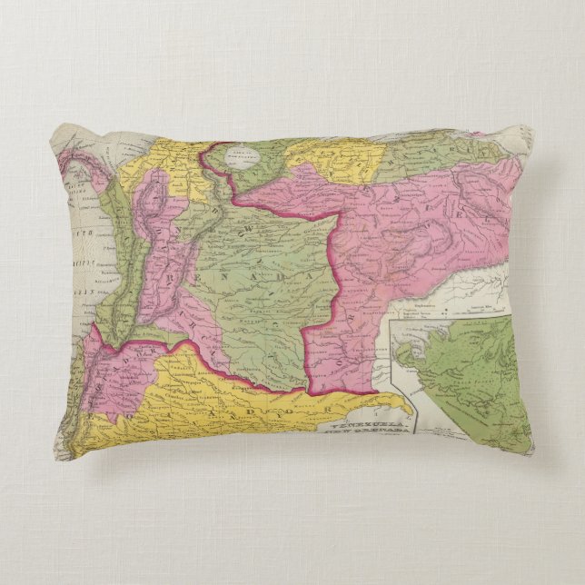 Venezuela, New Grenada & Equador Decorative Cushion (Front)