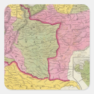 Venezuela, New Grenada & Equador Square Sticker