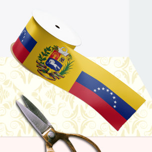 Venezuela Ribbon, Emblem, patriot, Velezuelan Flag Satin Ribbon