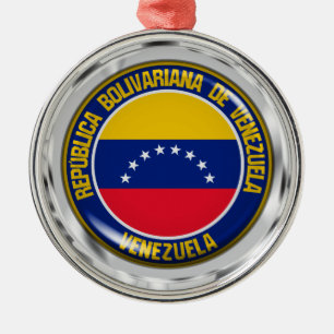 Venezuela Round Emblem Metal Ornament