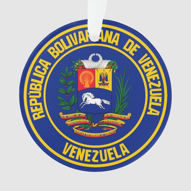 Venezuela Round Emblem Ornament (Front)