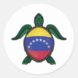 Venezuela sea turtle flag classic round sticker