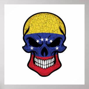 Venezuela Smiling Skull Flag Poster