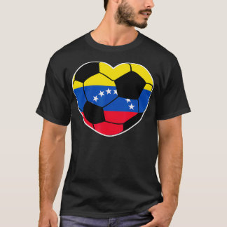 Venezuela Soccer Ball Heart Jersey Venezuelan Foot T-Shirt