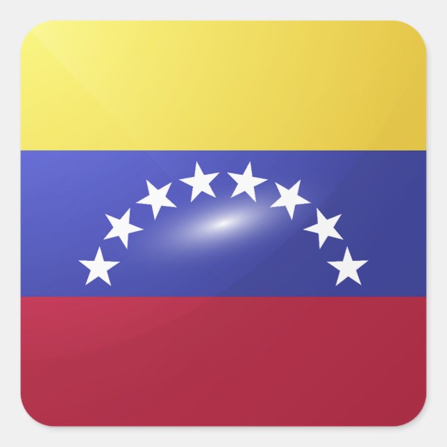Venezuela square glossy flag sticker (Front)