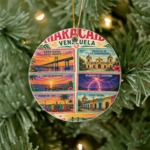 Venezuela Stamp Maracaibo Estado Zulia Tropical Tr Ceramic Ornament