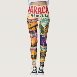 Venezuela Stamp Maracaibo Estado Zulia Tropical Tr Leggings