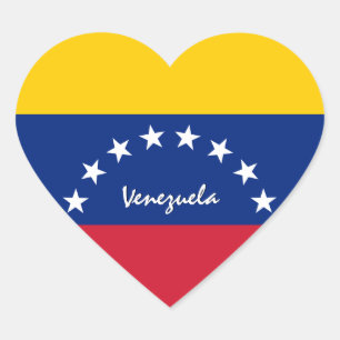 Venezuela Sticker, Heart, Love, Venezuelan Flag Heart Sticker