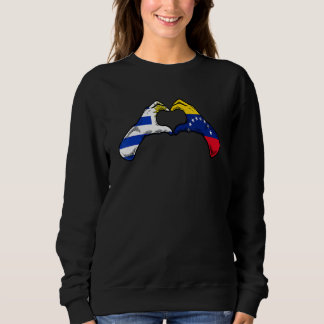 Venezuela Uruguay Flag Venezuelan Uruguayan Heart Sweatshirt