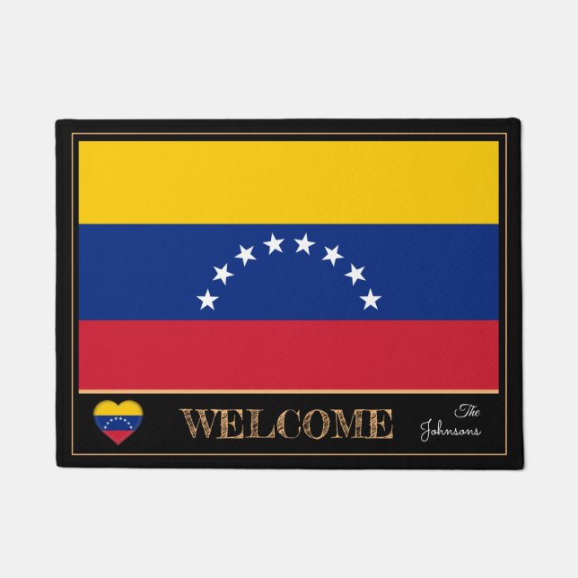Venezuela & Venezuela Flag house /sports Welcome Doormat (Front)