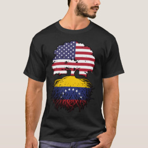 Venezuela Venezuelan American USA Tree Roots Flag T-Shirt
