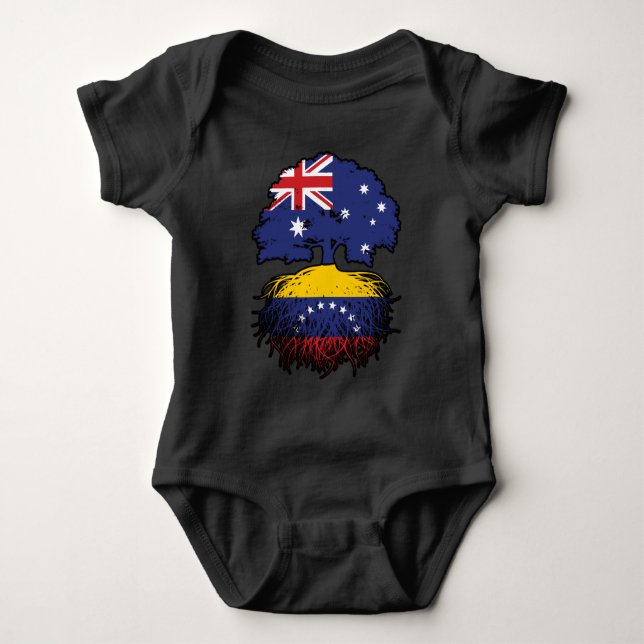 Venezuela Venezuelan Australian Australia Tree Baby Bodysuit (Front)