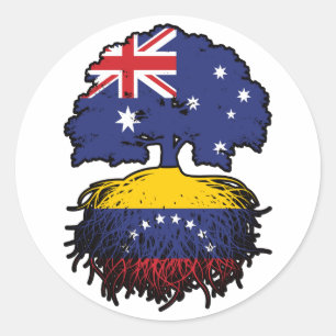 Venezuela Venezuelan Australian Australia Tree Classic Round Sticker