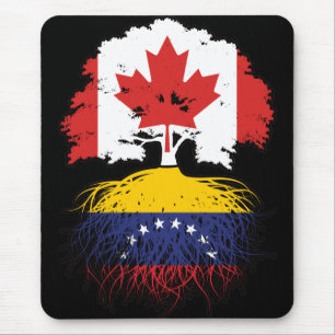 Venezuela Venezuelan Canadian Canada Tree Roots Mouse Pad