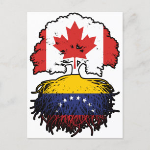 Venezuela Venezuelan Canadian Canada Tree Roots Postcard