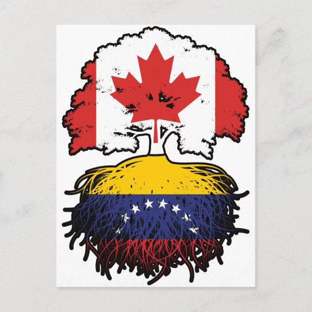 Venezuela Venezuelan Canadian Canada Tree Roots Postcard (Front)