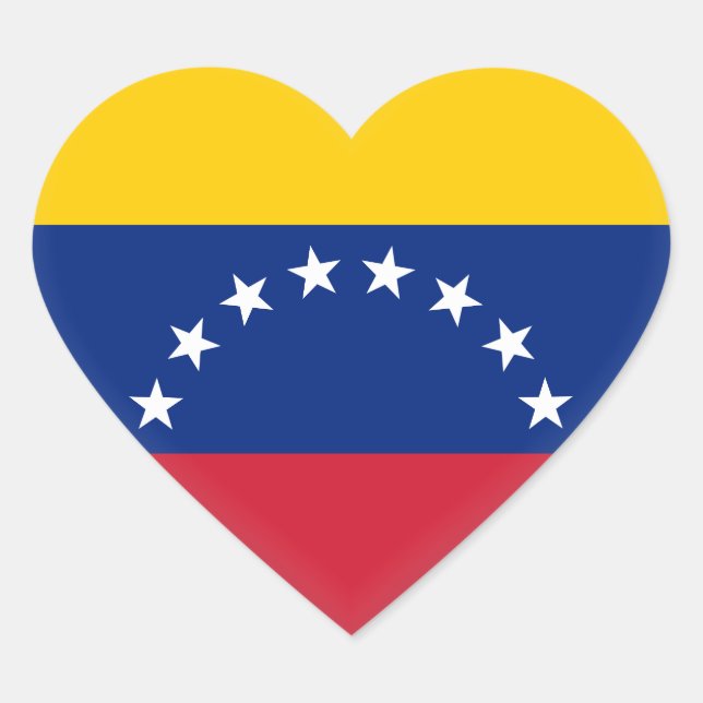 Venezuela (Venezuelan) Flag Heart Sticker (Front)