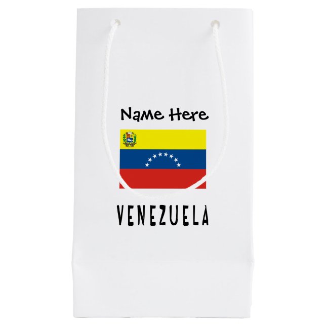 Venezuela Venezuelan Flag Personalized  Small Gift Bag (Front)