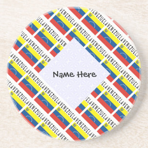 Venezuela Venezuelan Flag Tiled Personalised Name Coaster