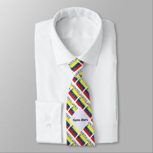 Venezuela Venezuelan Flag Tiled Personalised Tie