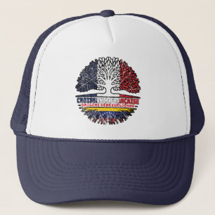 Venezuela Venezuelan French France Tree Roots Flag Trucker Hat