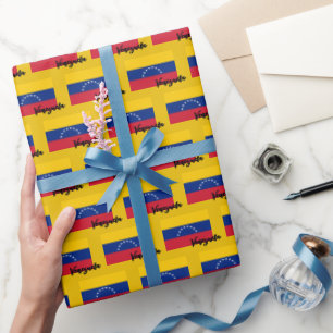 Venezuela Wrapping Paper, Venezuelan Flag Gold Paper