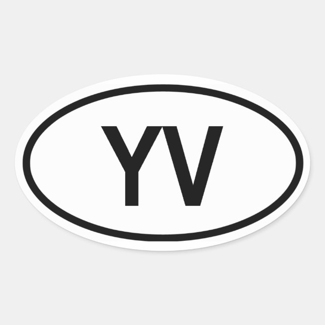 Venezuela "YV" Oval Sticker (Front)
