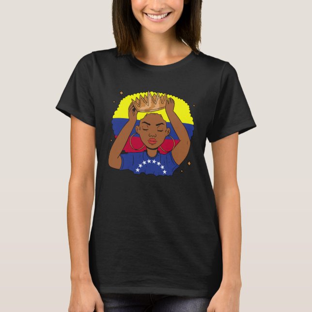 Venezuelan Afro Hair Latina Venezuela Girl T-Shirt (Front)