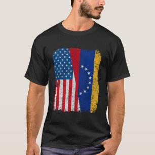 Venezuelan American Flag Half Usa Venezuela Root P T-Shirt