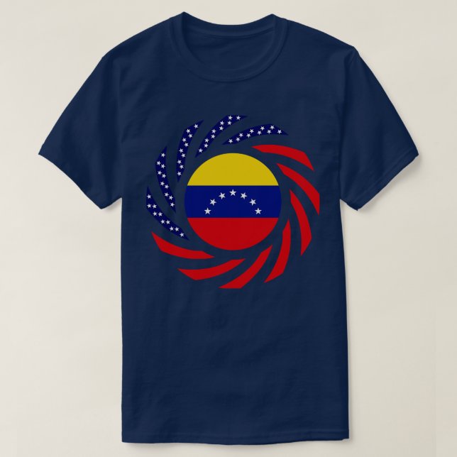 Venezuelan American Multinational Patriot Flag 7 S T-Shirt (Design Front)