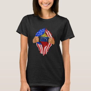 Venezuelan Blood Inside Me Venezuela America Heart T-Shirt