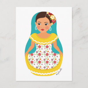 Venezuelan Dancer Matryoshka Postcard