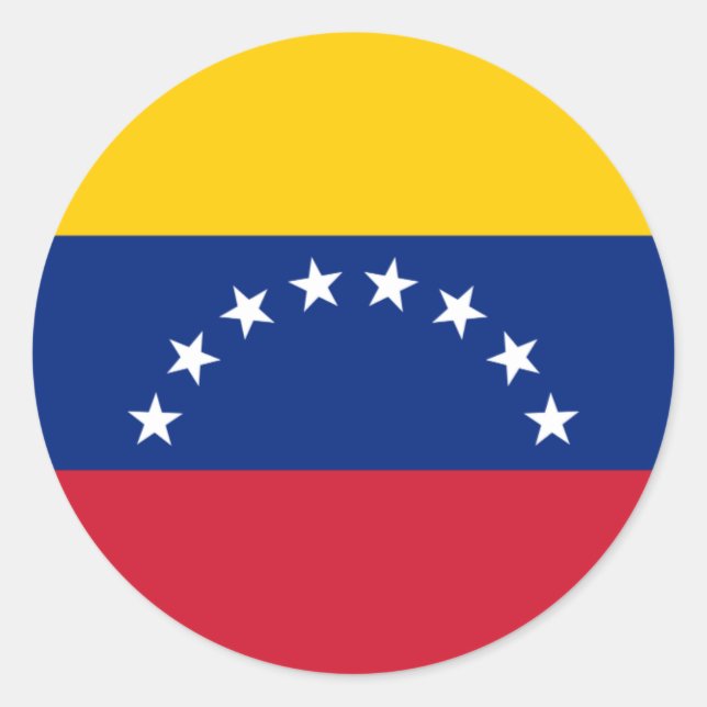 Venezuelan Flag - Flag of Venezuela - Bandera Classic Round Sticker (Front)