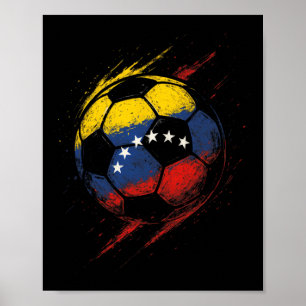 Venezuelan Flag Soccer Ll - Footll Player Pride Poster