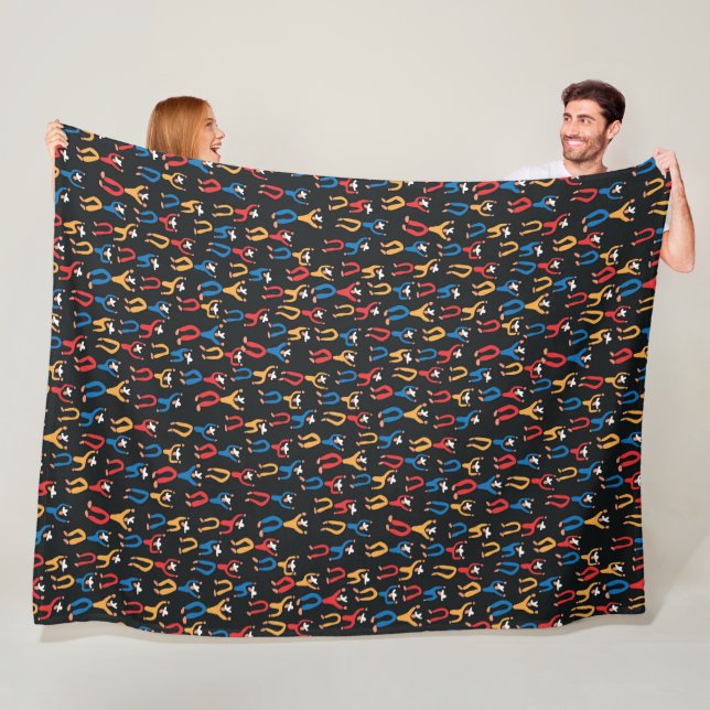 Venezuelan folklore dance party pattern fleece blanket (In Situ)