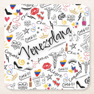 Venezuelan General Medical Professional Pride Square Paper Coaster