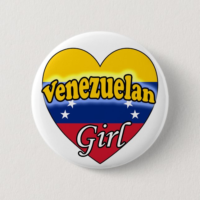 Venezuelan  Girl 6 Cm Round Badge (Front)