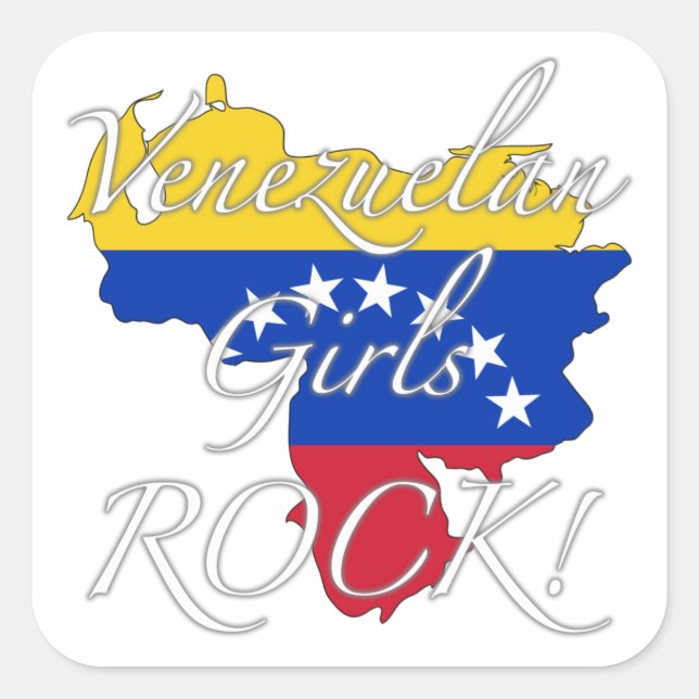 Venezuelan Girls Rock! Square Sticker (Front)