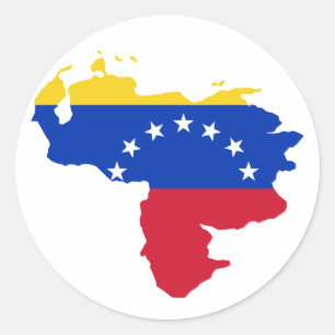 Venezuelan map flag. Add your own text Classic Round Sticker