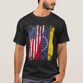 Venezuelan Roots Half American Flag Venezuela T-Shirt