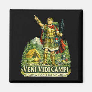 Veni Vidi Cam Funny Camng Roman Soldier Latin Magnet