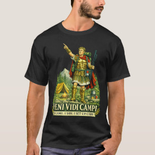 Veni Vidi Cam Funny Camng Roman Soldier Latin T-Shirt