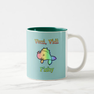 Veni Vidi Fishy Two-Tone Coffee Mug