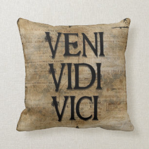 Veni Vidi Vici by Vetro Designs Cushion