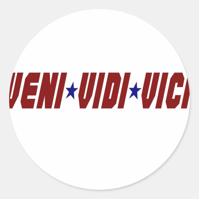 Veni Vidi Vici Classic Round Sticker (Front)