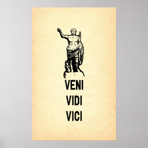 Veni Vidi Vici Julius Caesar Quote Poster