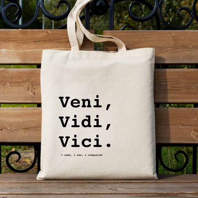 Veni, Vidi, Vici Minimalist Aesthetic Quote Tote Bag (Creator Uploaded)