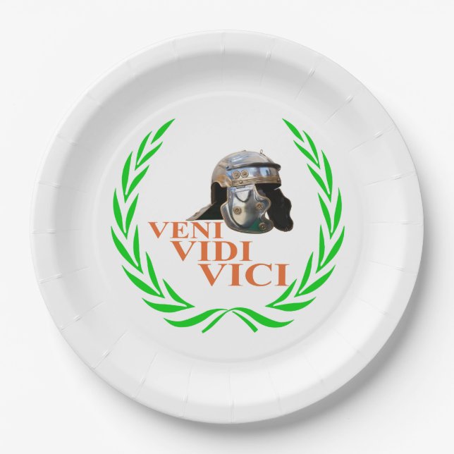 Veni Vidi Vici Paper Plate (Front)