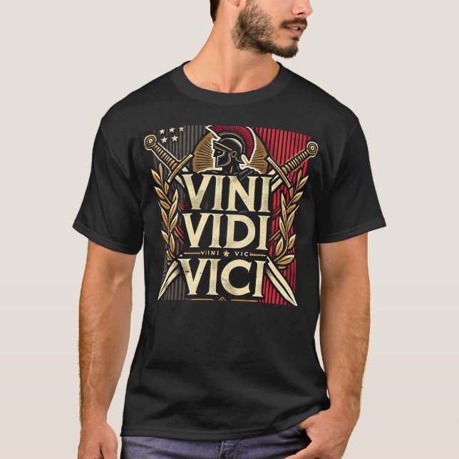 Veni Vidi Vici Shirt, Roman CaesarT-Shirt, Ancient T-Shirt (Front)