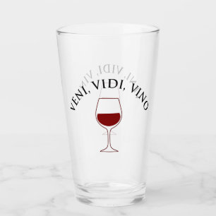 Veni, Vidi, Vino Funny Wine Lover Latin Phrase Glass